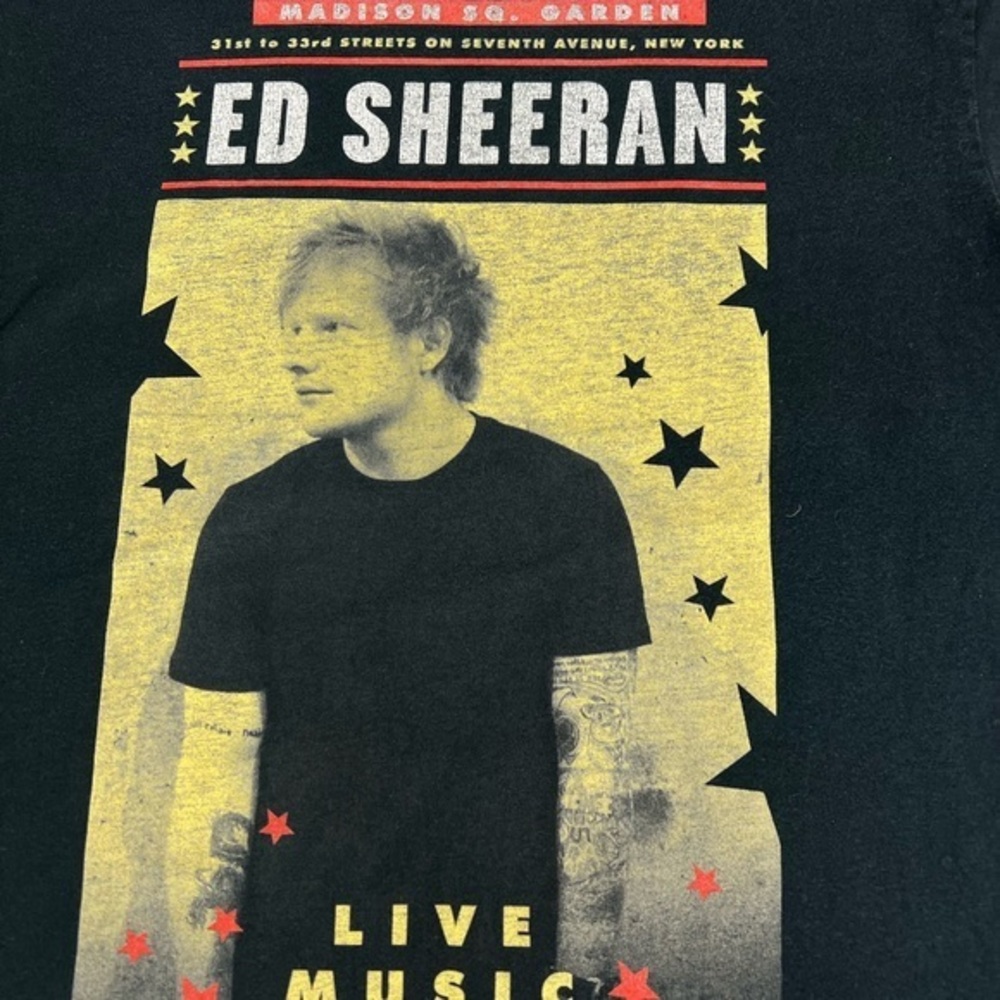 ED SHEERAN Black Band Pop Madison Square Garden Adult Sz. L - Picture 7 of 9